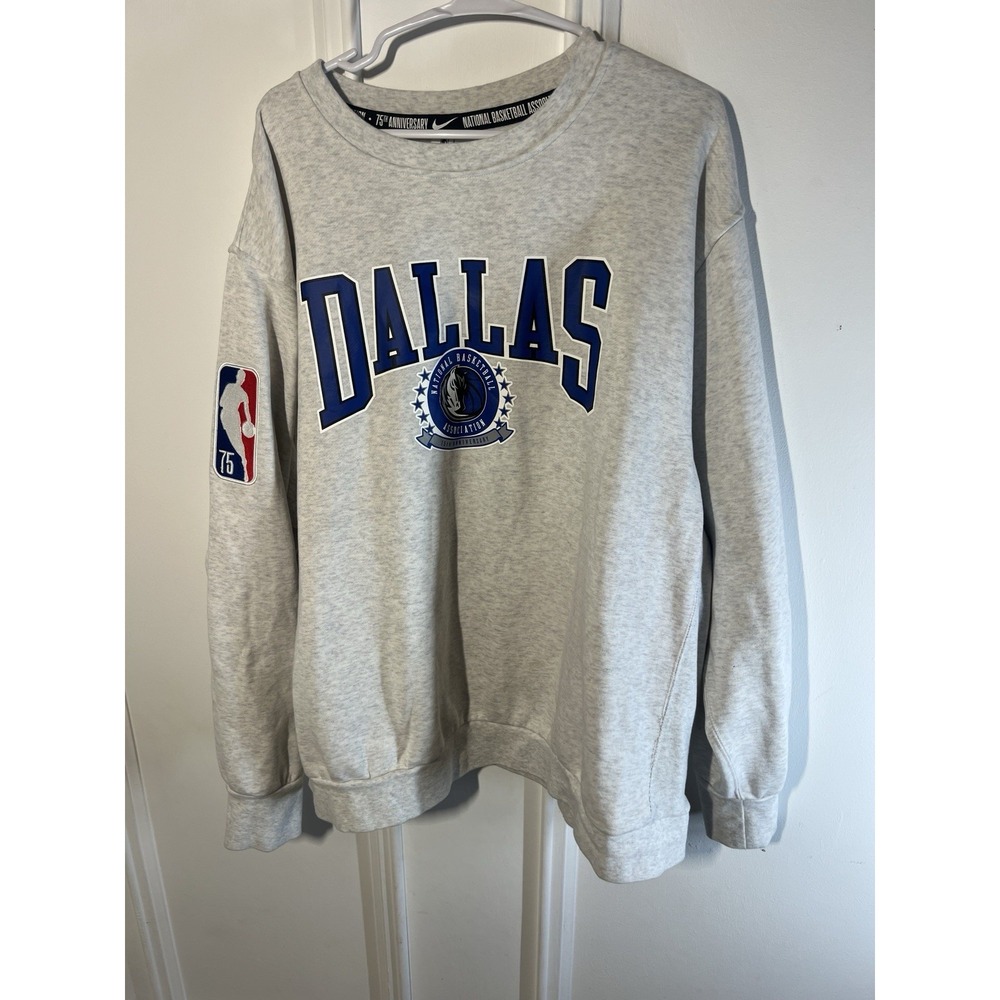 Nike Dallas Mavericks NBA 75th Anniversary Crewneck Sweatshirt XXL Gray